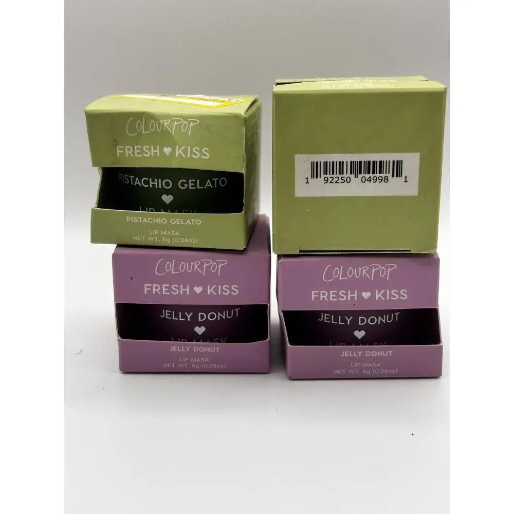 ColourPop Fresh Kiss Lip Mask Jelly Donut & Pistachio Gelato Lot Of 4 Imperfect
